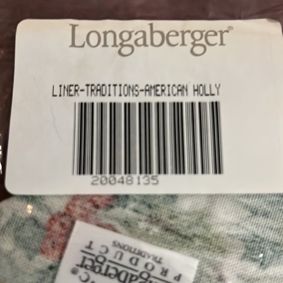 Lot of 4: Longaberger American Holly Liners for Traditions basket - Picture 4 of 4
